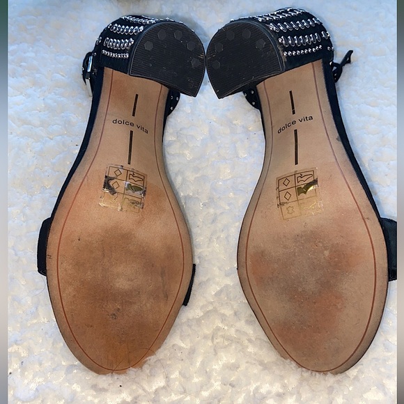 Dolce Vita Black hendrix studded suede Heels sz 8 - Picture 4 of 9